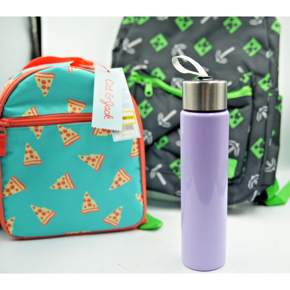 Minecraft Backpack & Pizza Lunch Bag Bundle w/ Supplies, USB, Pop Toy - Picture 8 of 15